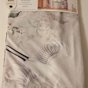Callisto Home Heron Bird Window Curtains Panels 38 X 96 Pair Drapes Blush Scroll